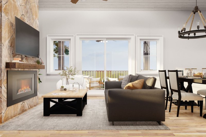 House Blueprint - Interior - Family Room 1 for Cottage House Plan #923-345 - 2 bed, 2.5 bath