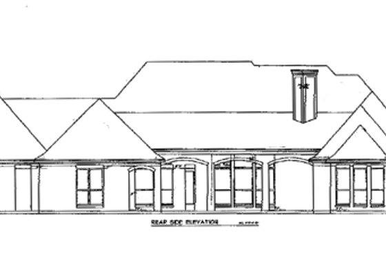 Exterior - Rear Elevation for European House Plan #141-282 - 5 bed, 4 bath