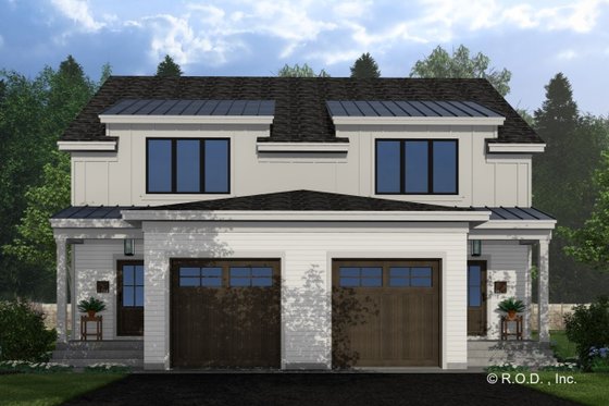 Exterior - Front Elevation 3 for Farmhouse House Plan #51-1315 - 2 bed, 2.5 bath