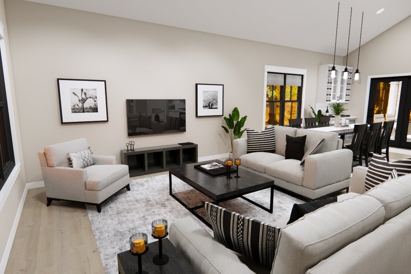 Dream House Plan - Interior - Family Room for Farmhouse House Plan #51-1483 - 2 bed, 2 bath