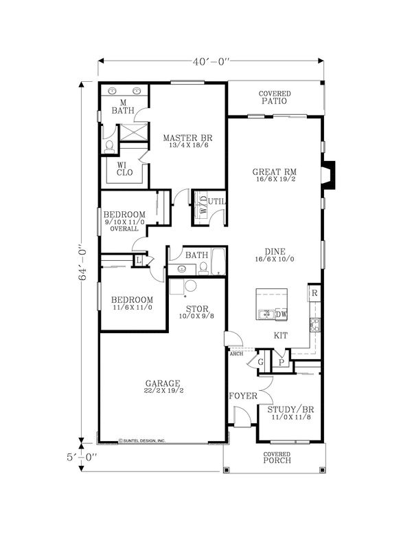 Craftsman Floor Plan - Main Floor Plan #53-639