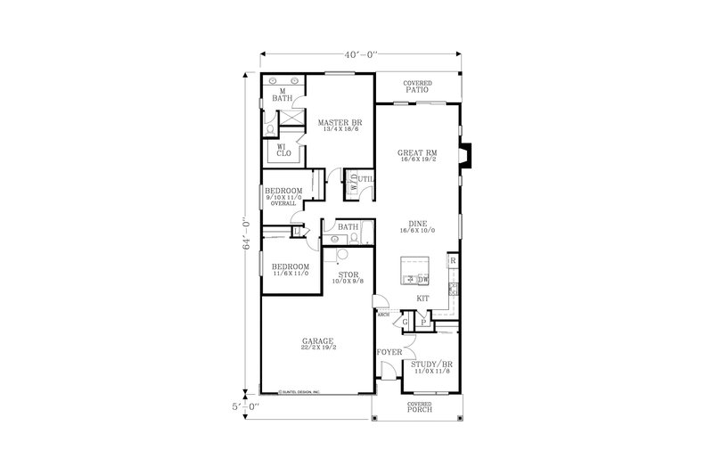 Home Plan - Floor Plan - Main Floor for Craftsman House Plan #53-639 - 4 bed, 2 bath