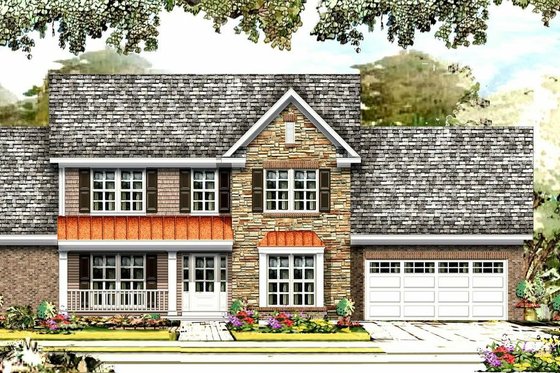 Exterior - Front Elevation 3 for Traditional House Plan #329-352 - 4 bed, 3 bath