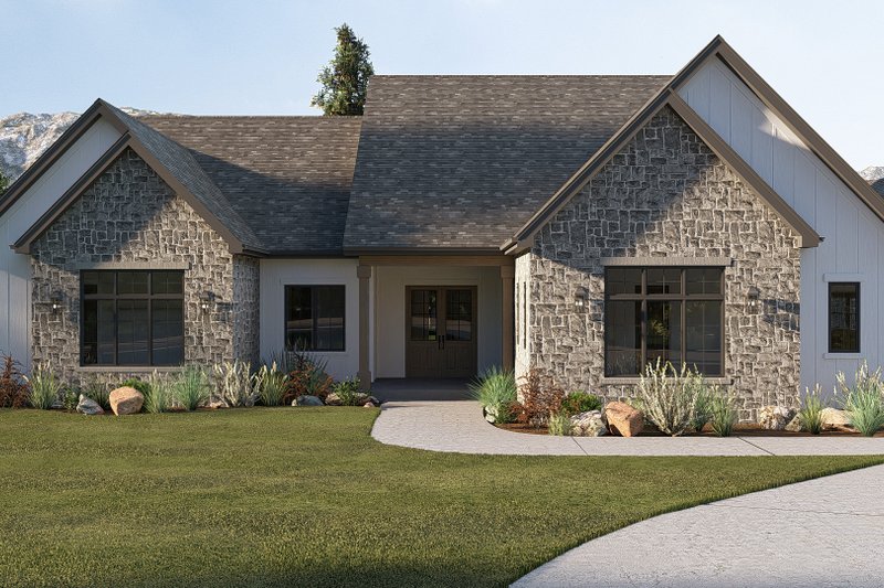 House Blueprint - Exterior - Covered Porch for Farmhouse House Plan #455-770 - 4 bed, 4.5 bath
