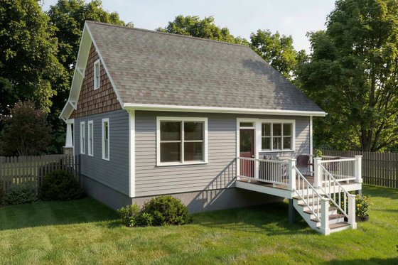 Exterior - Rear Elevation for Bungalow House Plan #79-340 - 3 bed, 2.5 bath