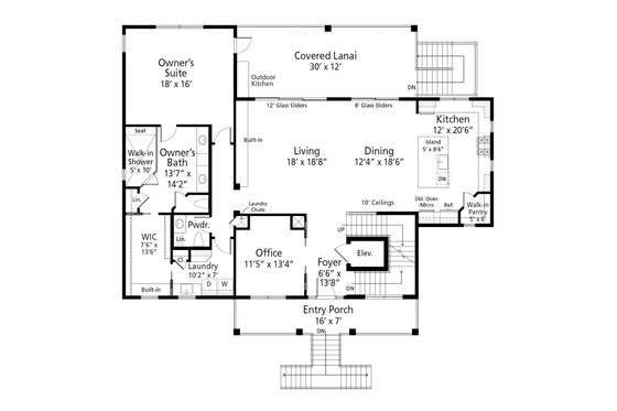 Floor Plan - Main Floor for Beach House Plan #938-118 - 4 bed, 3.5 bath