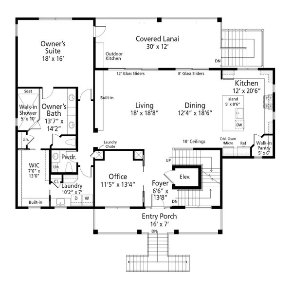 House Blueprint - Beach Floor Plan - Main Floor Plan #938-118