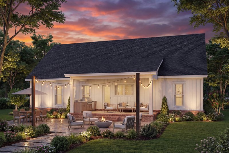 House Blueprint - Exterior - Rear Elevation 1 for Farmhouse House Plan #430-428 - 3 bed, 2 bath