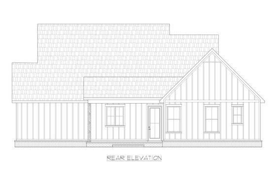 Exterior - Rear Elevation for Farmhouse House Plan #1074-127 - 3 bed, 2.5 bath