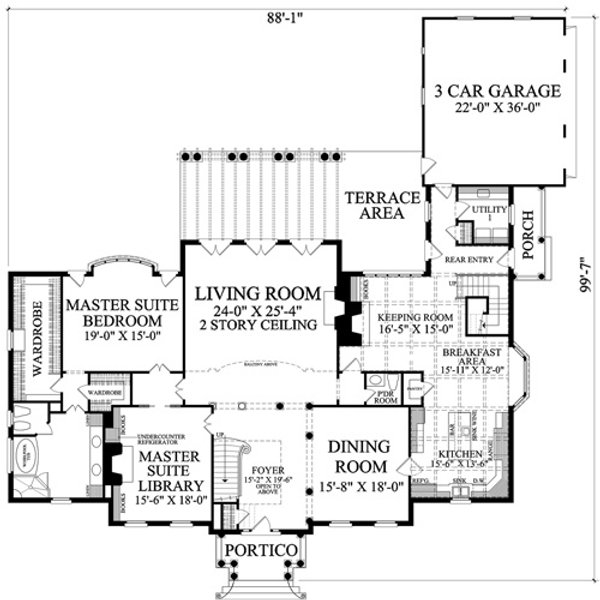 House Blueprint - Classical Floor Plan - Main Floor Plan #137-397