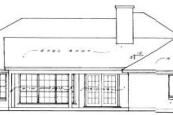 Exterior - Rear Elevation for Traditional House Plan #40-309 - 3 bed, 2 bath