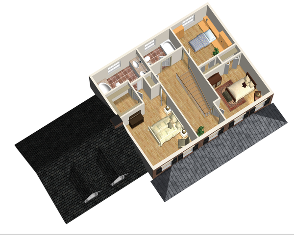 Colonial Floor Plan - Upper Floor Plan #25-4678