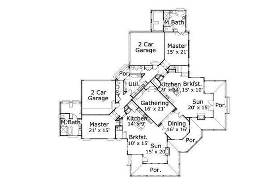 Floor Plan - Main Floor for Traditional House Plan #411-398 - 5 bed, 4.5 bath