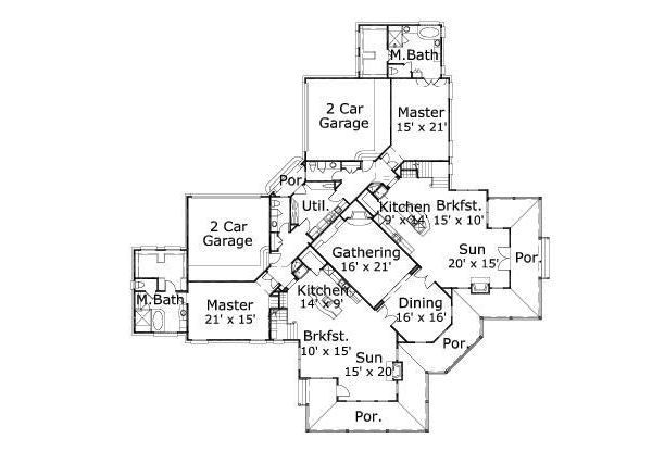 Traditional Floor Plan - Main Floor Plan #411-398
