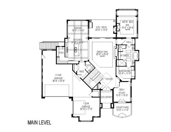 House Blueprint - Contemporary Floor Plan - Main Floor Plan #920-85