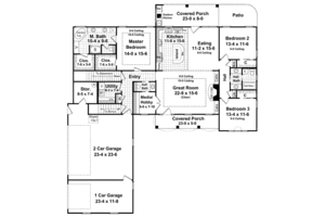Floor Plan - Main Floor for Country House Plan #21-245 - 3 bed, 2.5 bath