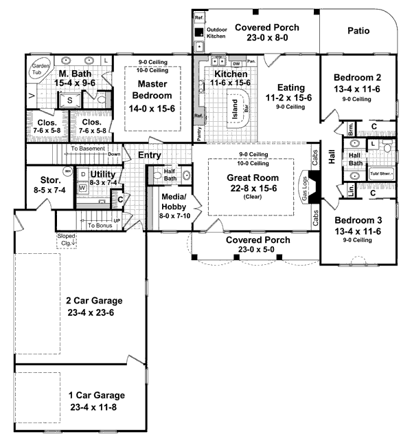 Dream House Plan - Country Floor Plan - Main Floor Plan #21-245