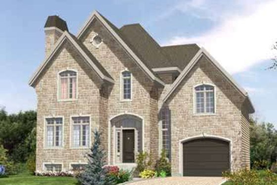Exterior - Front Elevation for European House Plan #138-176 - 3 bed, 1.5 bath