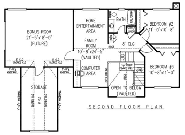 Country Floor Plan - Upper Floor Plan #11-226