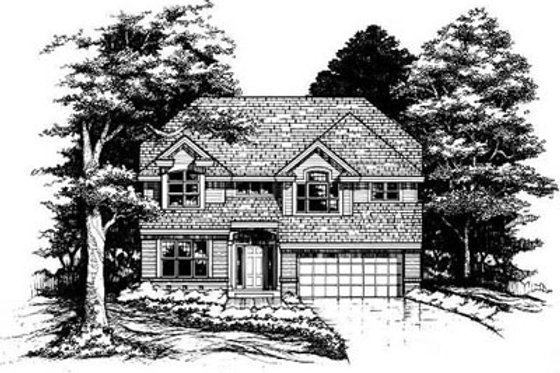 Exterior - Front Elevation for Traditional House Plan #50-166 - 4 bed, 2.5 bath