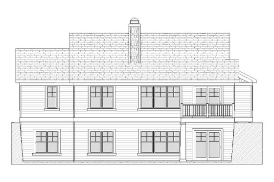 Exterior - Rear Elevation for Traditional House Plan #901-44 - 4 bed, 3 bath