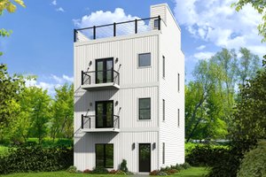 Exterior - Front Elevation 4 for Contemporary House Plan #932-127 - 2 bed, 2.5 bath