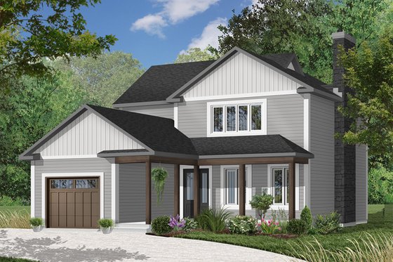 Exterior - Front Elevation 4 for Country House Plan #23-259 - 3 bed, 2.5 bath