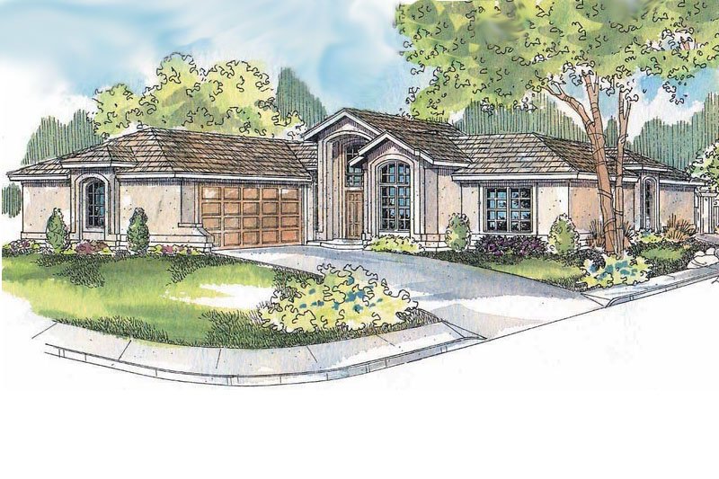 Home Plan - Exterior - Front Elevation 3 for Ranch House Plan #124-501 - 3 bed, 2.5 bath