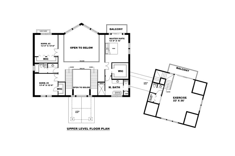 Dream House Plan - Floor Plan - Upper Floor for Traditional House Plan #117-907 - 3 bed, 2.5 bath
