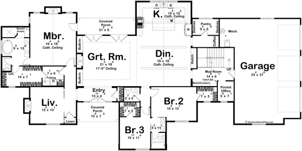Dream House Plan - Cottage Floor Plan - Main Floor Plan #455-738