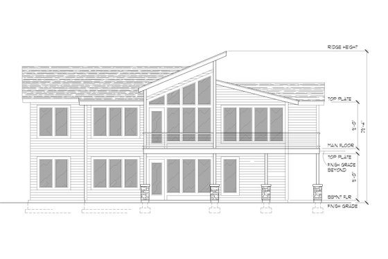 Exterior - Rear Elevation for Contemporary House Plan #112-195 - 4 bed, 3.5 bath