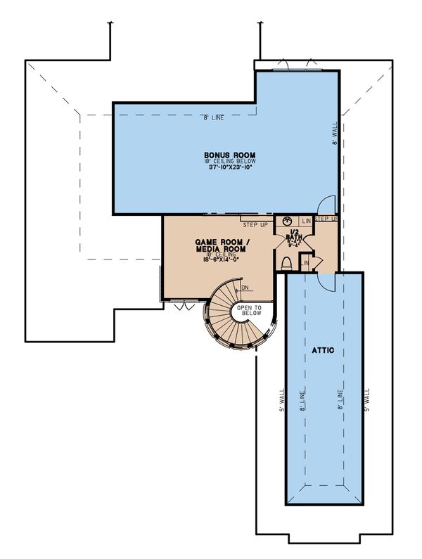 Dream House Plan - European Floor Plan - Upper Floor Plan #923-202