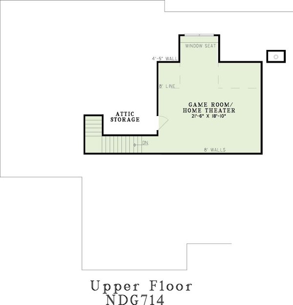Traditional Floor Plan - Upper Floor Plan #17-586