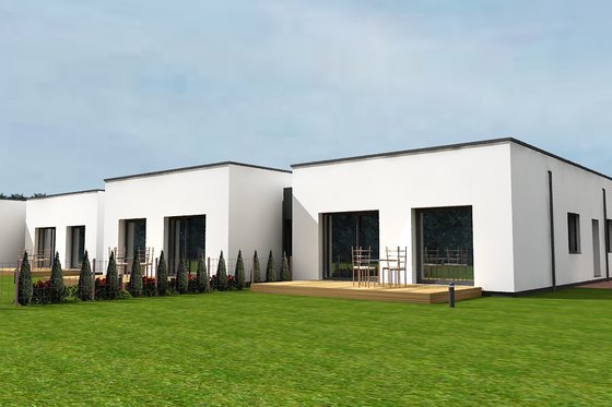 Exterior - Front Elevation for Modern House Plan #538-18 - 6 bed, 2 bath