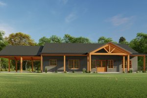 Barndominium Exterior - Front Elevation Plan #1092-51