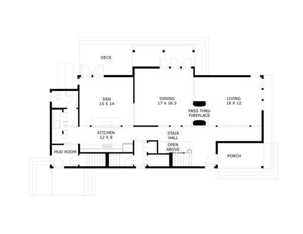 Craftsman Floor Plan - Main Floor Plan #925-4