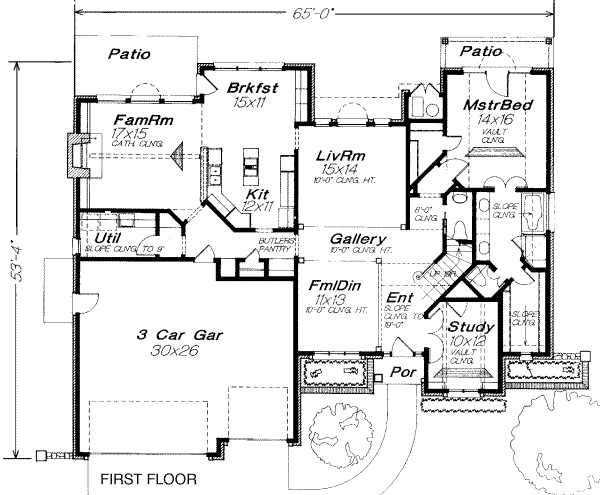 European Floor Plan - Main Floor Plan #310-184