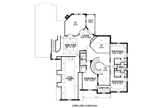 Floor Plan - Upper Floor for European House Plan #141-189 - 5 bed, 4.5 bath