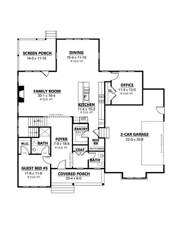 Country Floor Plan - Main Floor Plan #1080-7
