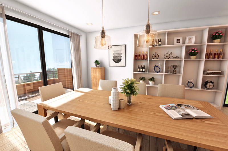 House Blueprint - Interior - Dining Room for Contemporary House Plan #48-1009 - 3 bed, 2.5 bath