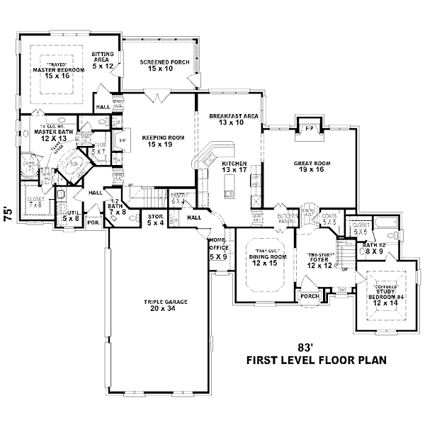 European Floor Plan - Main Floor Plan #81-13840