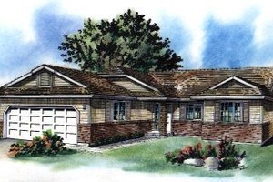 Ranch Exterior - Front Elevation Plan #18-170