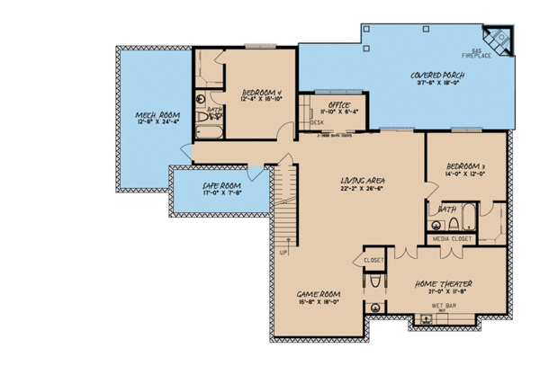 Home Plan - European Floor Plan - Lower Floor Plan #923-95