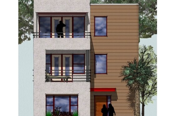 Exterior - Other Elevation 4 for Modern House Plan #512-2 - 2 bed, 3 bath