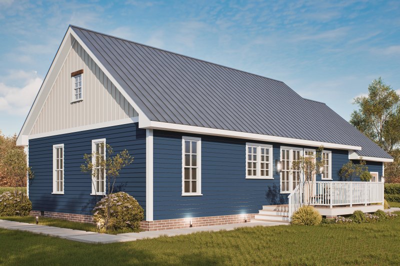 House Blueprint - Exterior - Rear Elevation 3 for Bungalow House Plan #54-686 - 2 bed, 3 bath