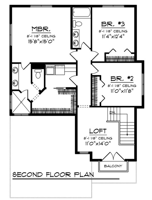 Architectural House Design - Country Floor Plan - Upper Floor Plan #70-1463