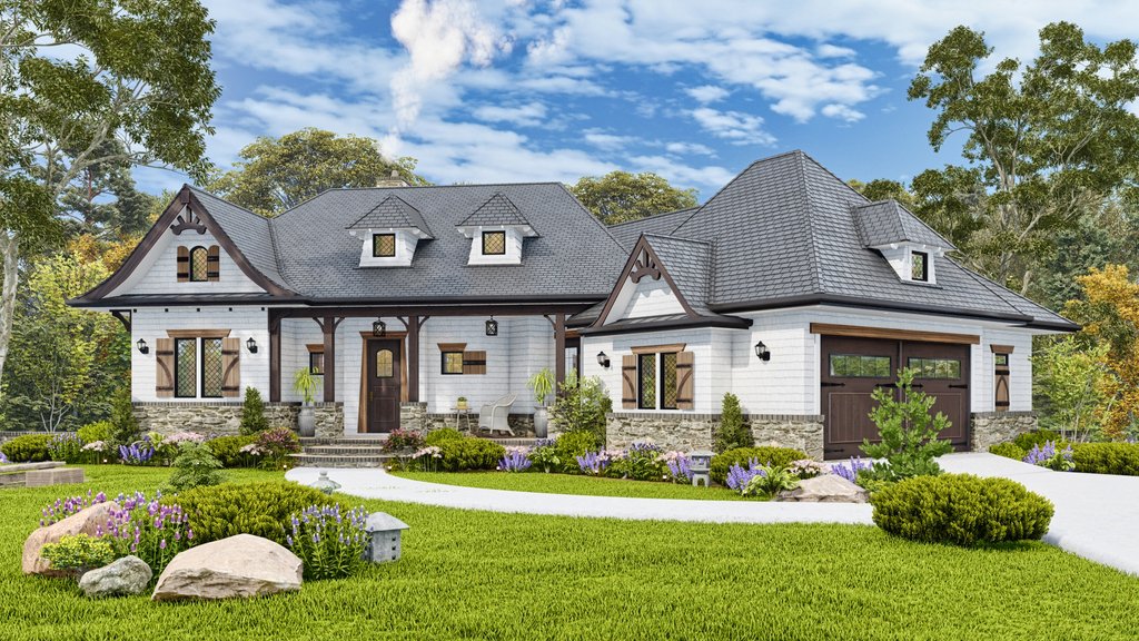 Exterior - Front Elevation 2 for Craftsman House Plan #54-707 - 3 bed, 2 bath