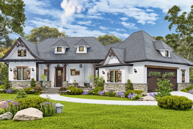 Home Plan - Exterior - Front Elevation 2 for Craftsman House Plan #54-707 - 3 bed, 2 bath