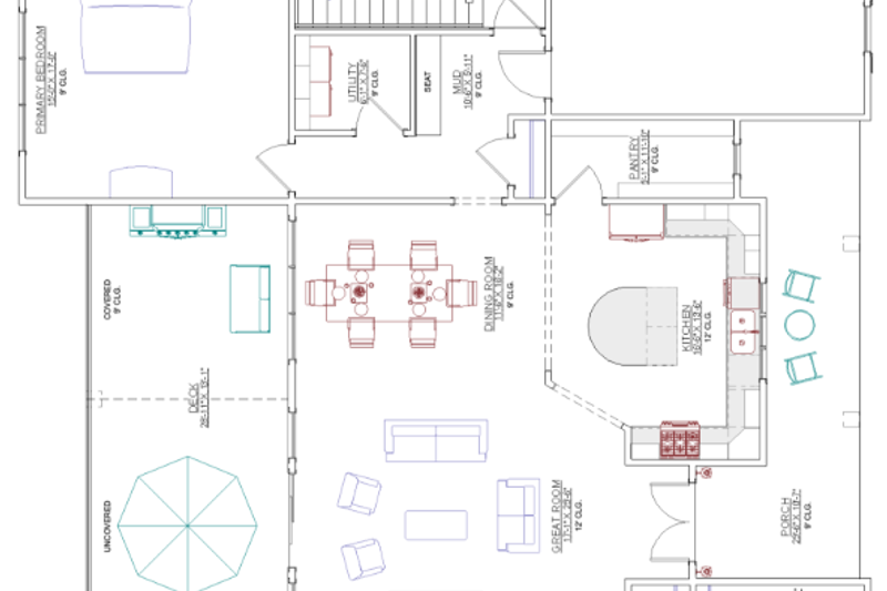 Dream House Plan - Photo 5 for Ranch House Plan #1109-33 - 3 bed, 2 bath
