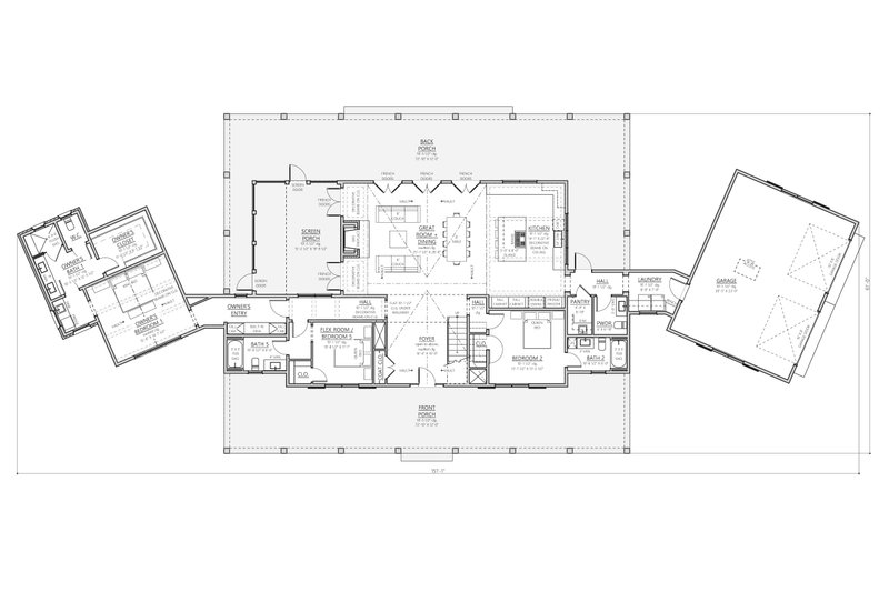 Home Plan - Floor Plan - Main Floor for Farmhouse House Plan #1094-25 - 5 bed, 5.5 bath